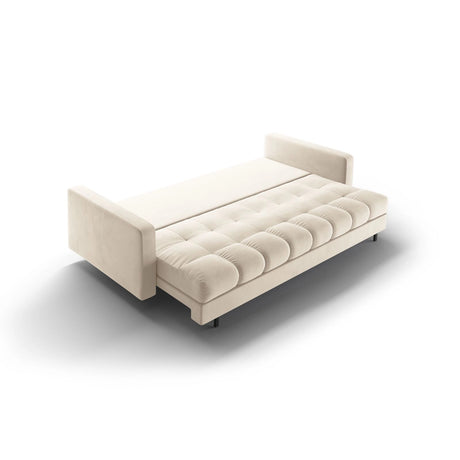Bali 3-Sitzer Sofa mit Schlaffunktion und Stauraum, aus Samt in Hellbeige (Bluvel 22), 222x84x105 cm von Cosmopolitan Design – Bild 6