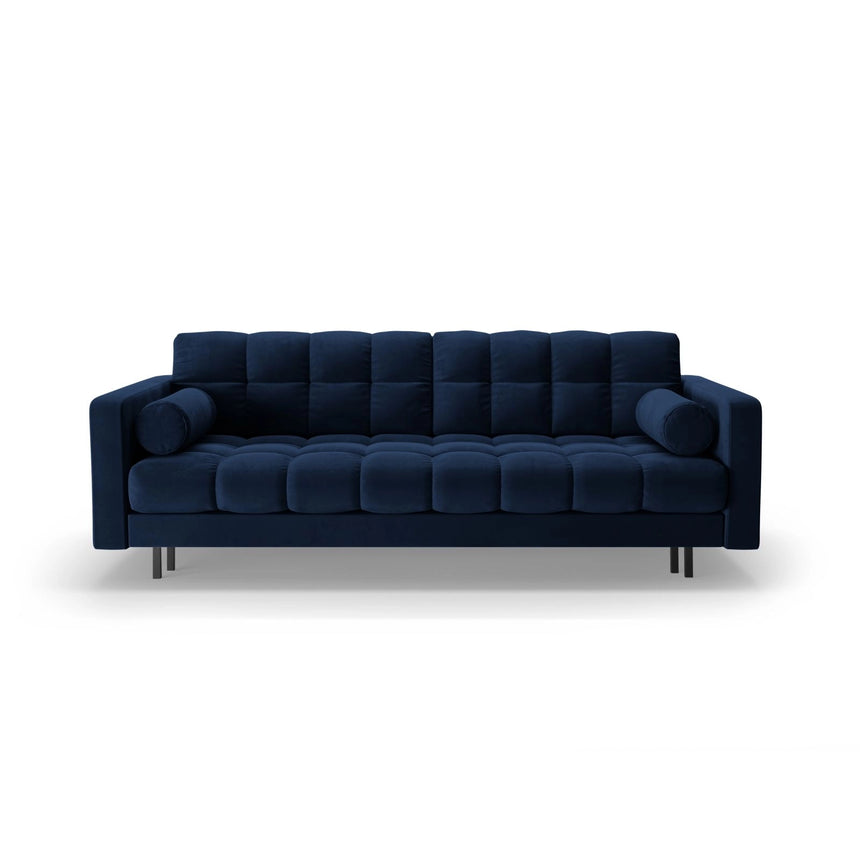 Bali 3-Sitzer Sofa mit Schlaffunktion und Stauraum, aus Samt in Königsblau (Bluvel 86), 222x84x105 cm von Cosmopolitan Design – Bild 1