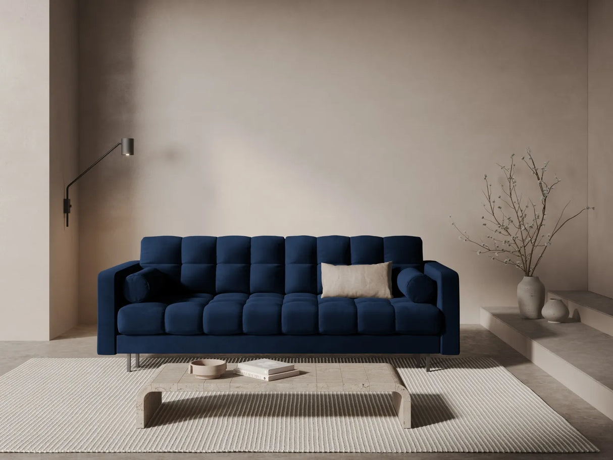 Bali 3-Sitzer Sofa mit Schlaffunktion und Stauraum, aus Samt in Königsblau (Bluvel 86), 222x84x105 cm von Cosmopolitan Design – Bild 2