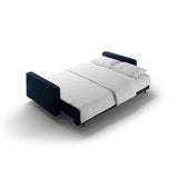 Bali 3-Sitzer Sofa mit Schlaffunktion und Stauraum, aus Samt in Königsblau (Bluvel 86), 222x84x105 cm von Cosmopolitan Design – Bild 7