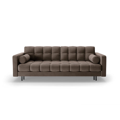 Bali 3-Sitzer Sofa mit Schlaffunktion und Stauraum, aus Samt in Schokolade (Bluvel 38), 222x84x105 cm von Cosmopolitan Design – Bild 1