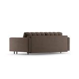 Bali 3-Sitzer Sofa mit Schlaffunktion und Stauraum, aus Samt in Schokolade (Bluvel 38), 222x84x105 cm von Cosmopolitan Design – Bild 5