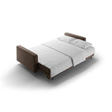 Bali 3-Sitzer Sofa mit Schlaffunktion und Stauraum, aus Samt in Schokolade (Bluvel 38), 222x84x105 cm von Cosmopolitan Design – Bild 7