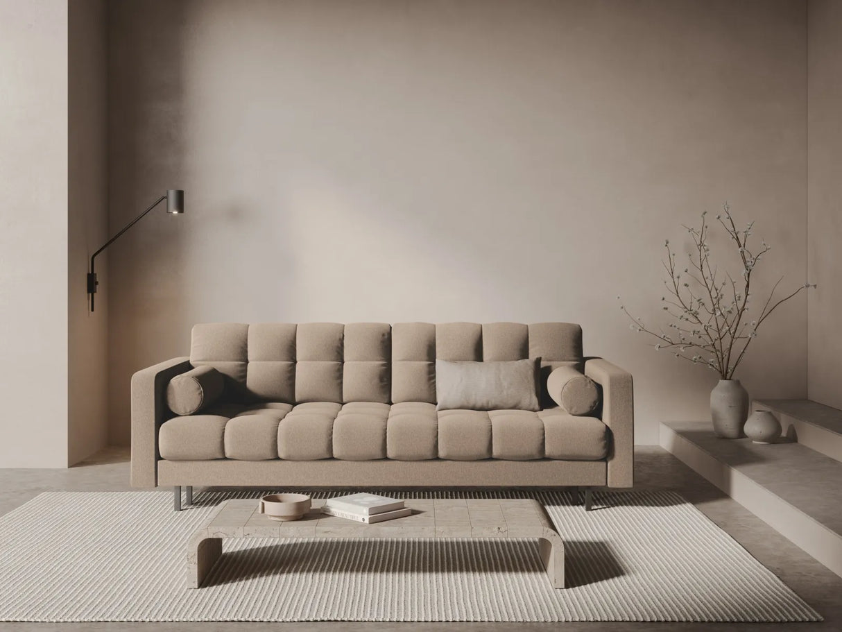 Bali 3-Sitzer Sofa mit Schlaffunktion und Stauraum, aus Strukturierter Stoff in Beige (Neve 04), 222x84x105 cm von Cosmopolitan Design – Bild 2