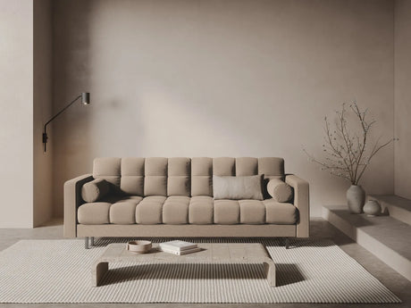 Bali 3-Sitzer Sofa mit Schlaffunktion und Stauraum, aus Strukturierter Stoff in Beige (Neve 04), 222x84x105 cm von Cosmopolitan Design – Bild 2