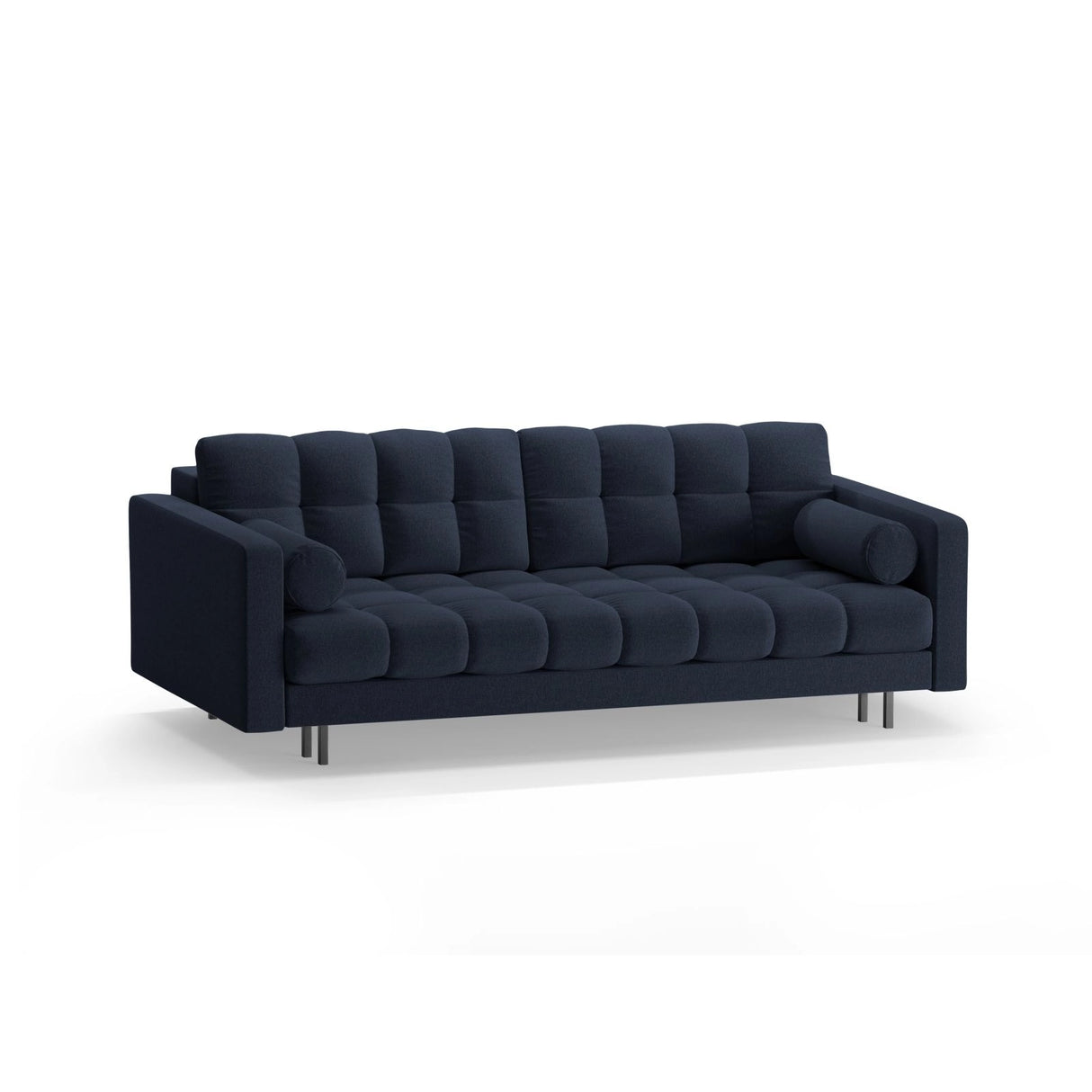 Bali 3-Sitzer Sofa mit Schlaffunktion und Stauraum, aus Strukturierter Stoff in Blau (Neve 77), 222x84x105 cm von Cosmopolitan Design – Bild 4