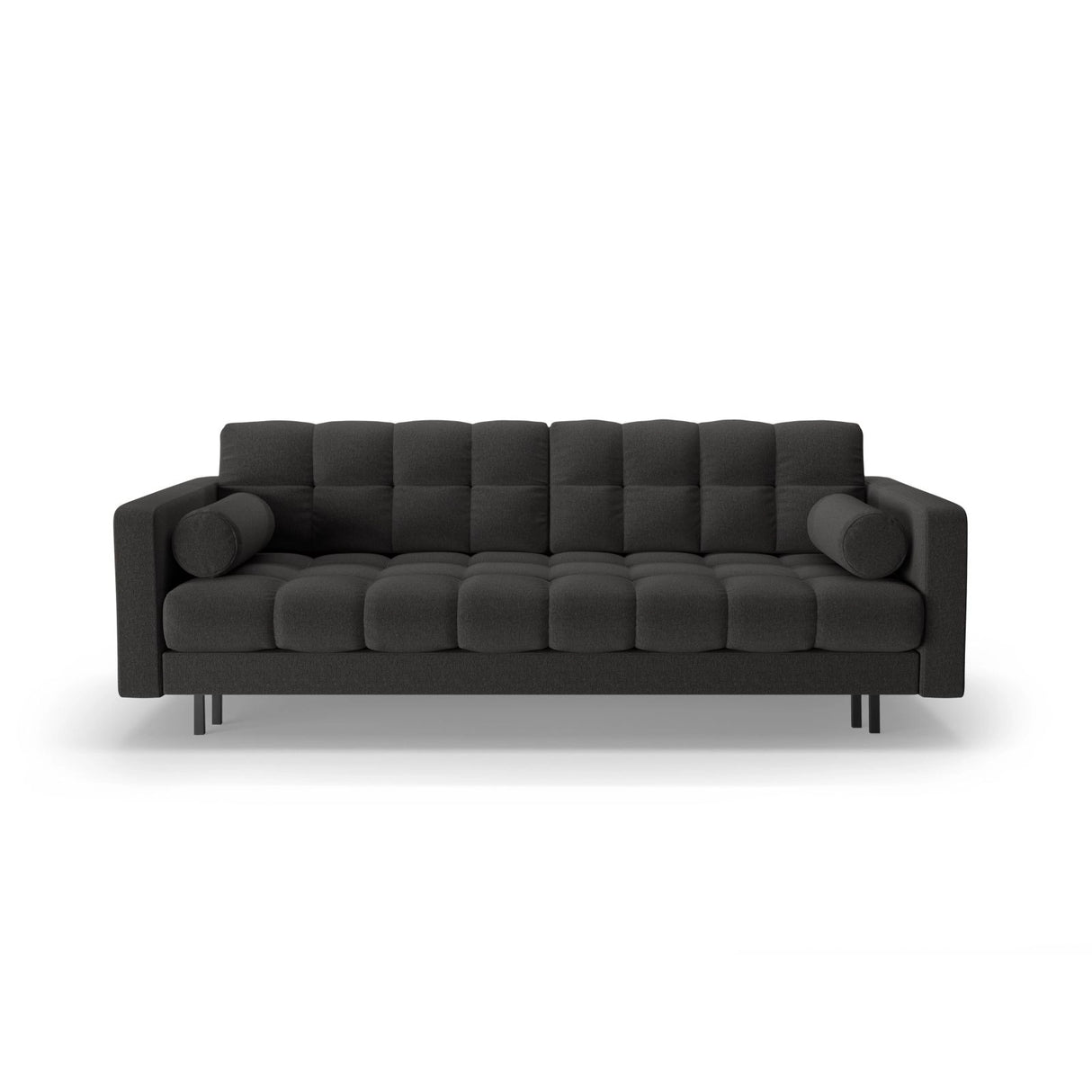 Bali 3-Sitzer Sofa mit Schlaffunktion und Stauraum, aus Strukturierter Stoff in Dunkelgrau (Neve 97), 222x84x105 cm von Cosmopolitan Design – Bild 1