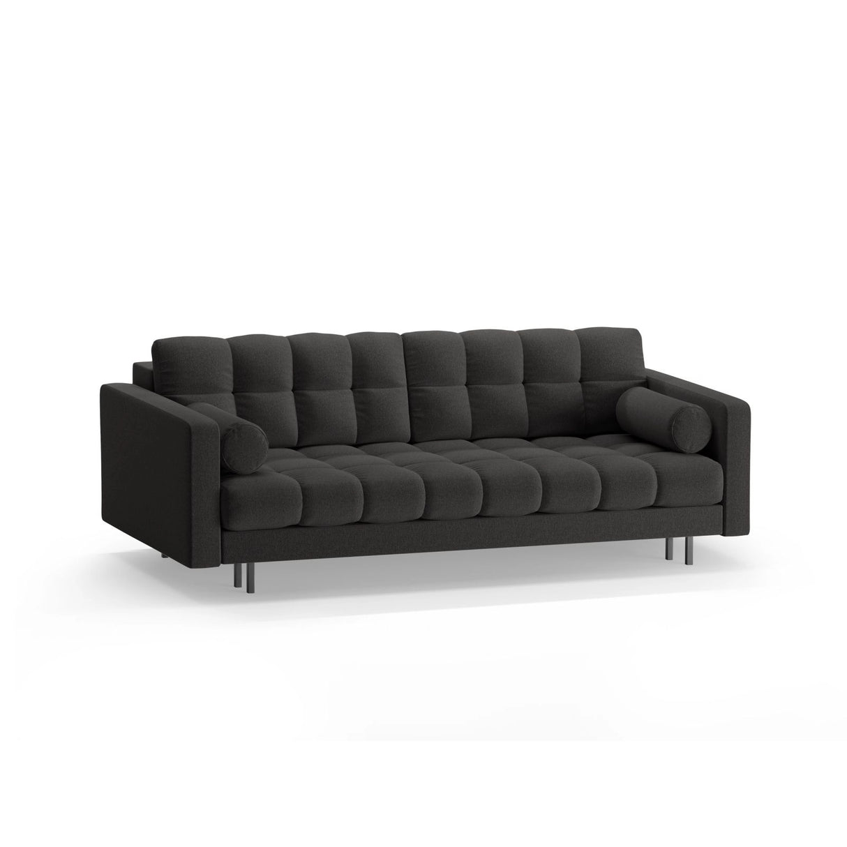 Bali 3-Sitzer Sofa mit Schlaffunktion und Stauraum, aus Strukturierter Stoff in Dunkelgrau (Neve 97), 222x84x105 cm von Cosmopolitan Design – Bild 4