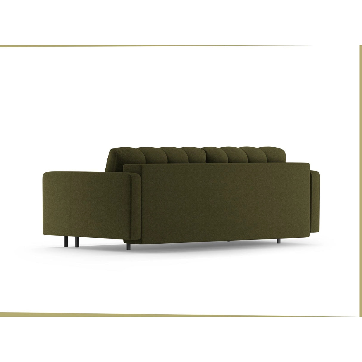 Bali 3-Sitzer Sofa mit Schlaffunktion und Stauraum, aus Strukturierter Stoff in Grün (Neve 39), 222x84x105 cm von Cosmopolitan Design – Bild 5
