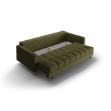 Bali 3-Sitzer Sofa mit Schlaffunktion und Stauraum, aus Strukturierter Stoff in Grün (Neve 39), 222x84x105 cm von Cosmopolitan Design – Bild 8