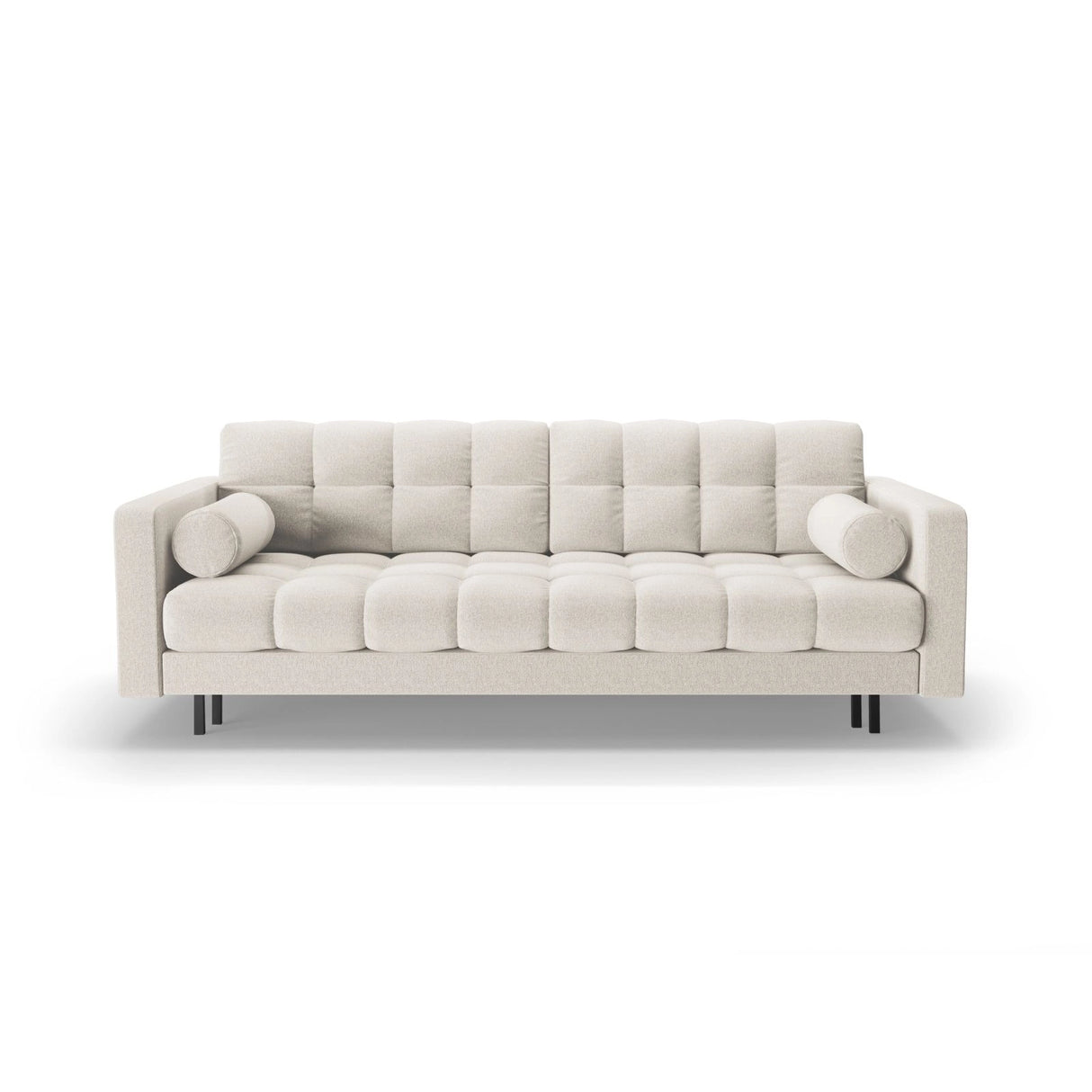 Bali 3-Sitzer Sofa mit Schlaffunktion und Stauraum, aus Strukturierter Stoff in Hellbeige (Neve 02), 222x84x105 cm von Cosmopolitan Design – Bild 1