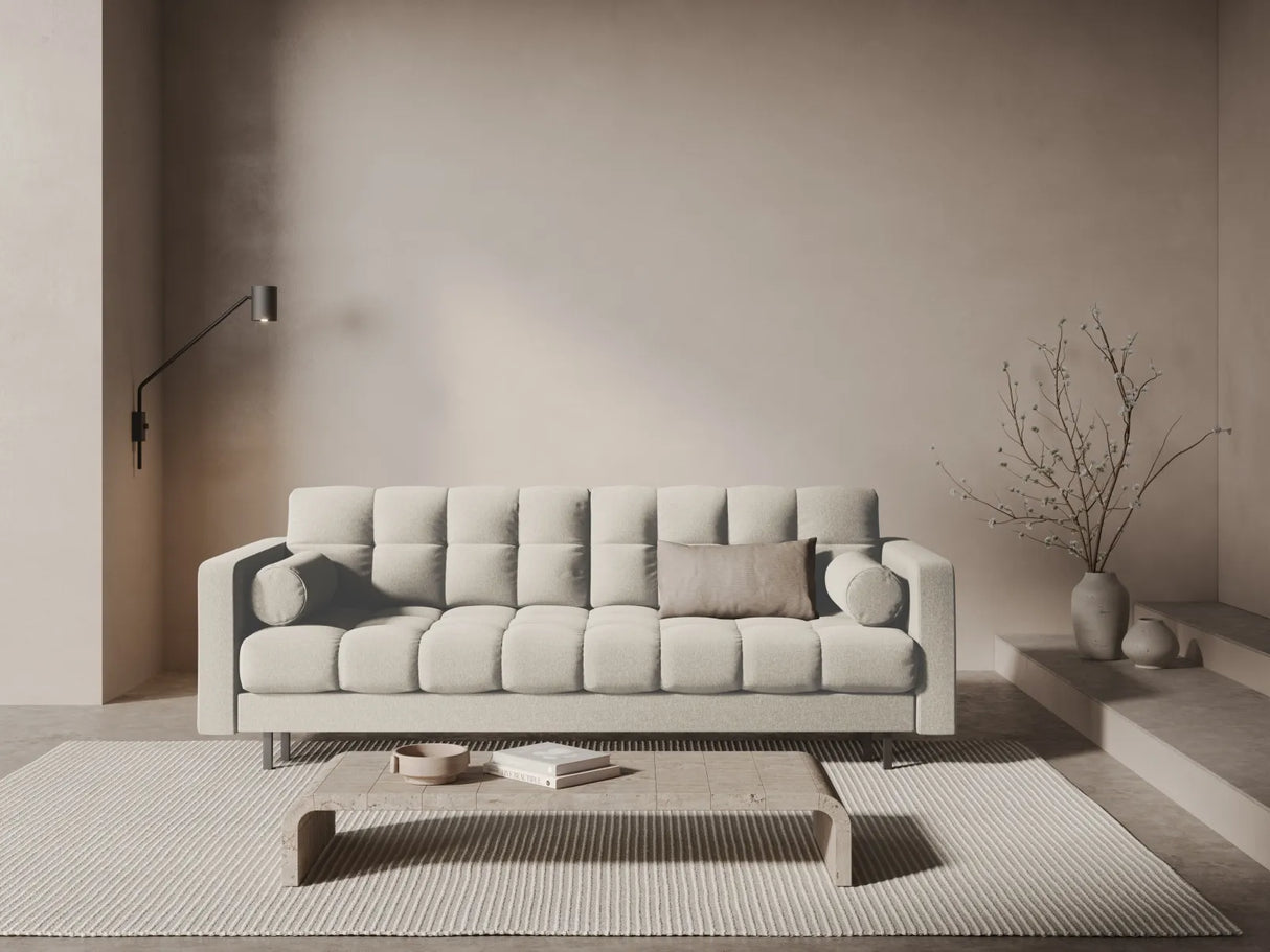 Bali 3-Sitzer Sofa mit Schlaffunktion und Stauraum, aus Strukturierter Stoff in Hellbeige (Neve 02), 222x84x105 cm von Cosmopolitan Design – Bild 2
