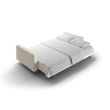 Bali 3-Sitzer Sofa mit Schlaffunktion und Stauraum, aus Strukturierter Stoff in Hellbeige (Neve 02), 222x84x105 cm von Cosmopolitan Design – Bild 7