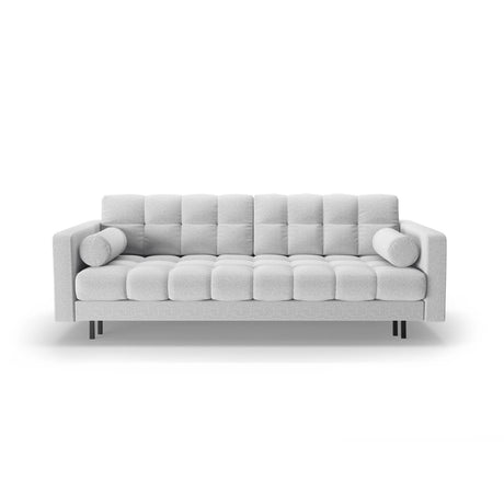 Bali 3-Sitzer Sofa mit Schlaffunktion und Stauraum, aus Strukturierter Stoff in Hellgrau (Neve 80), 222x84x105 cm von Cosmopolitan Design – Bild 1