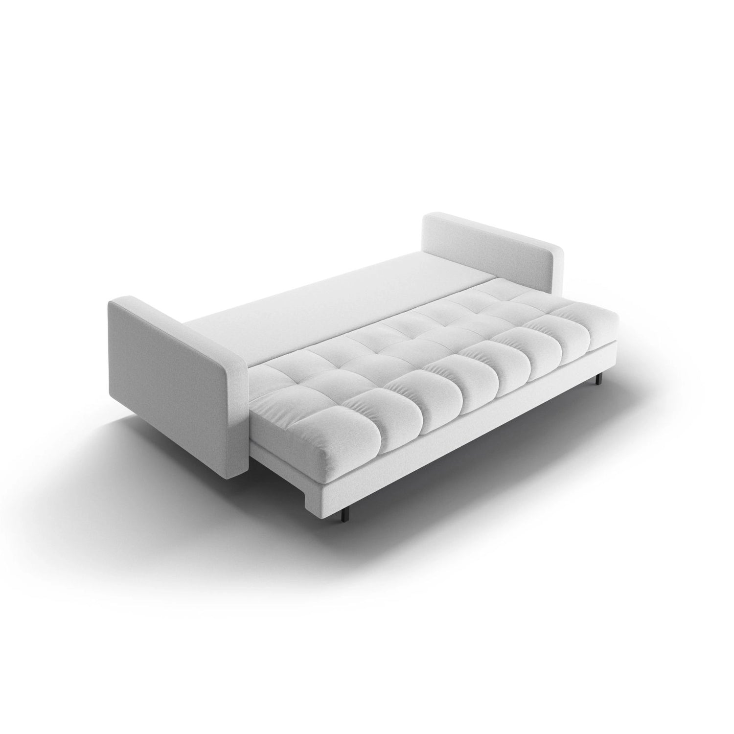 Bali 3-Sitzer Sofa mit Schlaffunktion und Stauraum, aus Strukturierter Stoff in Hellgrau (Neve 80), 222x84x105 cm von Cosmopolitan Design – Bild 6