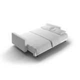 Bali 3-Sitzer Sofa mit Schlaffunktion und Stauraum, aus Strukturierter Stoff in Hellgrau (Neve 80), 222x84x105 cm von Cosmopolitan Design – Bild 7