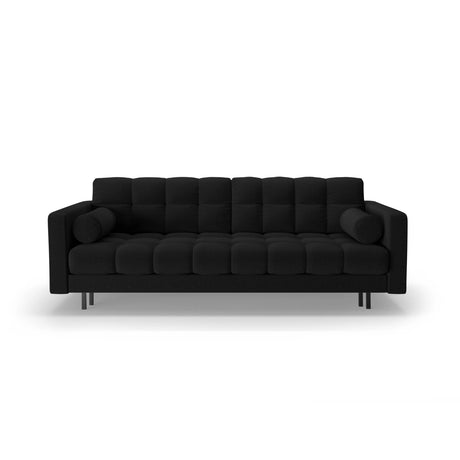 Bali 3-Sitzer Sofa mit Schlaffunktion und Stauraum, aus Strukturierter Stoff in Schwarz (Neve 100), 222x84x105 cm von Cosmopolitan Design – Bild 1