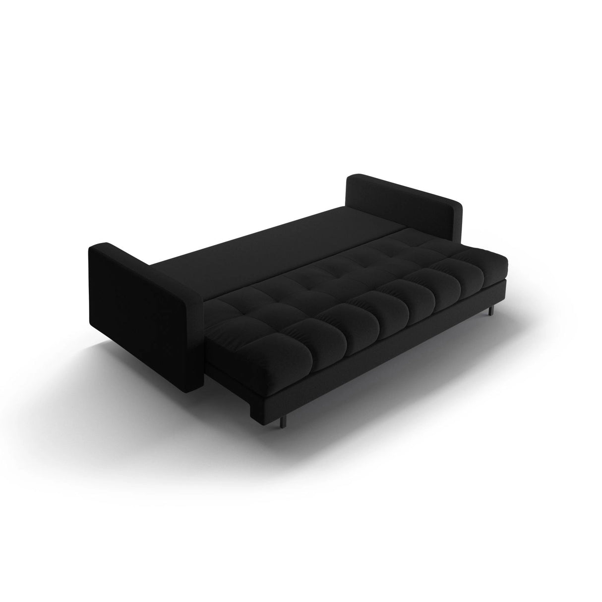 Bali 3-Sitzer Sofa mit Schlaffunktion und Stauraum, aus Strukturierter Stoff in Schwarz (Neve 100), 222x84x105 cm von Cosmopolitan Design – Bild 6