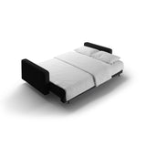 Bali 3-Sitzer Sofa mit Schlaffunktion und Stauraum, aus Strukturierter Stoff in Schwarz (Neve 100), 222x84x105 cm von Cosmopolitan Design – Bild 7