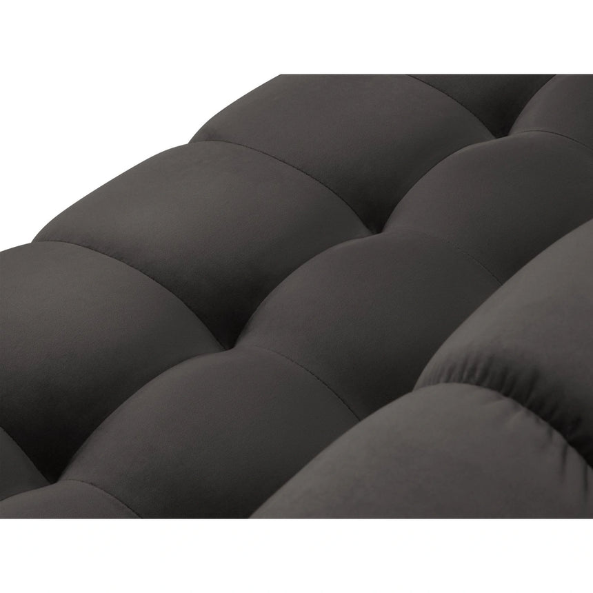 Bali 7-Sitzer Panorama Ecksofa, Linke Seite, aus Samt in Dunkelgrau (Bluvel 18), Beine aus Schwarzes Metall, 327x256x75 cm von Cosmopolitan Design – Bild 5