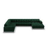 Bali 7-Sitzer Panorama Ecksofa, Linke Seite, aus Samt in Flaschengrün (Bluvel 78), Beine aus Schwarzes Metall, 327x256x75 cm von Cosmopolitan Design – Bild 3
