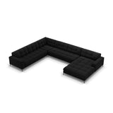 Bali 7-Sitzer Panorama Ecksofa, Linke Seite, aus Samt in Schwarz (Bluvel 19), Beine aus Schwarzes Metall, 327x256x75 cm von Cosmopolitan Design – Bild 1
