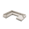 Bali 7-Sitzer Panorama Ecksofa, Linke Seite, aus Strukturierter Stoff in Beige (Neve 04), Beine aus Schwarzes Metall, 327x256x75 cm von Cosmopolitan Design – Bild 1