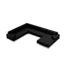 Bali 7-Sitzer Panorama Ecksofa, Linke Seite, aus Strukturierter Stoff in Schwarz (Neve 100), Beine aus Goldmetall, 327x256x75 cm von Cosmopolitan Design – Bild 1