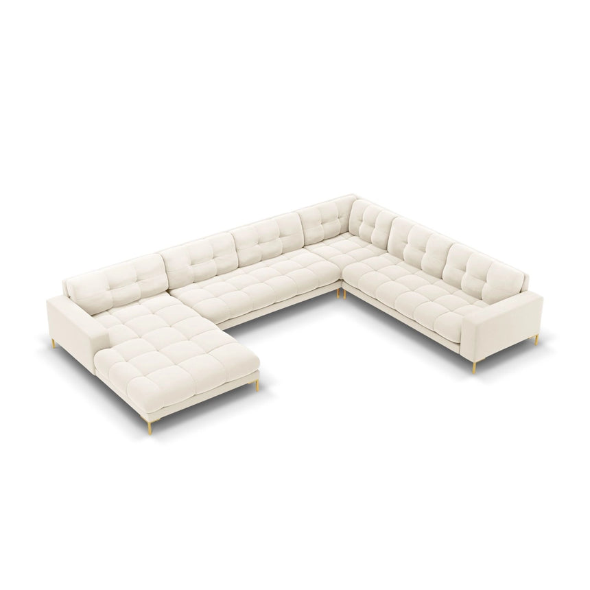 Bali 7-Sitzer Panorama Ecksofa, Rechte Seite, aus Samt, 327x256x75 cm von Cosmopolitan Design – Bild 1