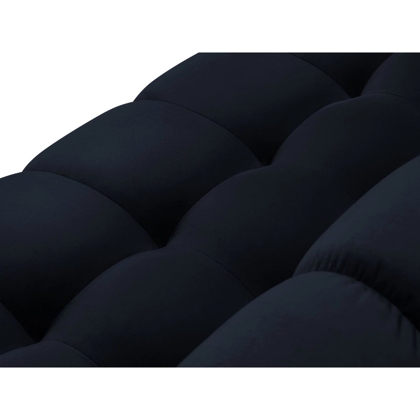 Bali 7-Sitzer Panorama Ecksofa, Rechte Seite, aus Samt in Dunkelblau (Bluvel 89), Beine aus Goldmetall, 327x256x75 cm von Cosmopolitan Design – Bild 5