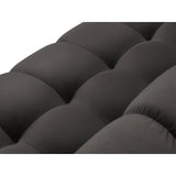 Bali 7-Sitzer Panorama Ecksofa, Rechte Seite, aus Samt in Dunkelgrau (Bluvel 18), Beine aus Goldmetall, 327x256x75 cm von Cosmopolitan Design – Bild 5