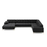 Bali 7-Sitzer Panorama Ecksofa, Rechte Seite, aus Strukturierter Stoff in Dunkelgrau (Neve 97), Beine aus Goldmetall, 327x256x75 cm von Cosmopolitan Design – Bild 3