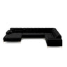 Bali 7-Sitzer Panorama Ecksofa, Rechte Seite, aus Strukturierter Stoff in Schwarz (Neve 100), Beine aus Goldmetall, 327x256x75 cm von Cosmopolitan Design – Bild 3