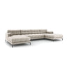 Bali 7-Sitzer Panorama Sofa aus Strukturierter Stoff in Beige (Neve 04), Beine in Schwarzes Metall, 383x185x75 cm von Cosmopolitan Design – Bild 3