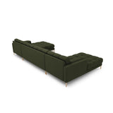 Bali 7-Sitzer Panorama Sofa aus Strukturierter Stoff in Grün (Neve 39), Beine in Goldmetall, 383x185x75 cm von Cosmopolitan Design – Bild 4