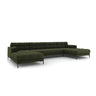 Bali 7-Sitzer Panorama Sofa aus Strukturierter Stoff in Grün (Neve 39), Beine in Schwarzes Metall, 383x185x75 cm von Cosmopolitan Design – Bild 3