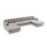 Bali 7-Sitzer Panorama Sofa aus Strukturierter Stoff in Hellgrau (Nea 07), Beine in Goldmetall, 383x185x75 cm von Cosmopolitan Design – Bild 4