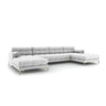 Bali 7-Sitzer Panorama Sofa aus Strukturierter Stoff in Hellgrau (Neve 80), Beine in Goldmetall, 383x185x75 cm von Cosmopolitan Design – Bild 3