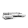 Bali 7-Sitzer Panorama Sofa aus Strukturierter Stoff in Hellgrau (Neve 80), Beine in Schwarzes Metall, 383x185x75 cm von Cosmopolitan Design – Bild 3