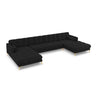 Bali 7-Sitzer Panorama Sofa aus Strukturierter Stoff in Schwarz (Nea 19), Beine in Goldmetall, 383x185x75 cm von Cosmopolitan Design – Bild 4