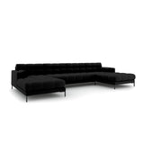 Bali 7-Sitzer Panorama Sofa aus Strukturierter Stoff in Schwarz (Neve 100), Beine in Schwarzes Metall, 383x185x75 cm von Cosmopolitan Design – Bild 3