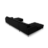 Bali 7-Sitzer Panorama Sofa aus Strukturierter Stoff in Schwarz (Neve 100), Beine in Schwarzes Metall, 383x185x75 cm von Cosmopolitan Design – Bild 4
