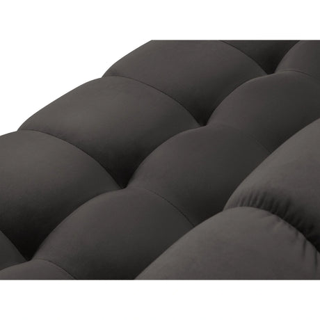 Bali 9-Sitzer Panorama Sofa aus Samt in Dunkelgrau (Bluvel 18), Beine in Schwarzes Metall, 327x256x75 cm von Cosmopolitan Design – Bild 5