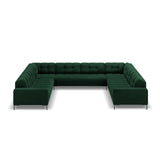 Bali 9-Sitzer Panorama Sofa aus Samt in Flaschengrün (Bluvel 78), Beine in Schwarzes Metall, 327x256x75 cm von Cosmopolitan Design – Bild 3