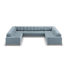 Bali 9-Sitzer Panorama Sofa aus Samt in Hellblau (Bluvel 06), Beine in Schwarzes Metall, 327x256x75 cm von Cosmopolitan Design – Bild 3