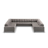 Bali 9-Sitzer Panorama Sofa aus Samt in Hellgrau (Bluvel 13), Beine in Schwarzes Metall, 327x256x75 cm von Cosmopolitan Design – Bild 3