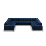 Bali 9-Sitzer Panorama Sofa aus Samt in Königsblau (Bluvel 86), Beine in Schwarzes Metall, 327x256x75 cm von Cosmopolitan Design – Bild 3