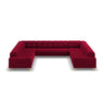 Bali 9-Sitzer Panorama Sofa aus Samt in Rot (Bluvel 59), Beine in Goldmetall, 327x256x75 cm von Cosmopolitan Design – Bild 3