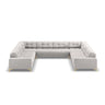 Bali 9-Sitzer Panorama Sofa aus Samt in Silber (Bluvel 03), Beine in Goldmetall, 327x256x75 cm von Cosmopolitan Design – Bild 3
