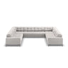 Bali 9-Sitzer Panorama Sofa aus Samt in Silber (Bluvel 03), Beine in Schwarzes Metall, 327x256x75 cm von Cosmopolitan Design – Bild 3